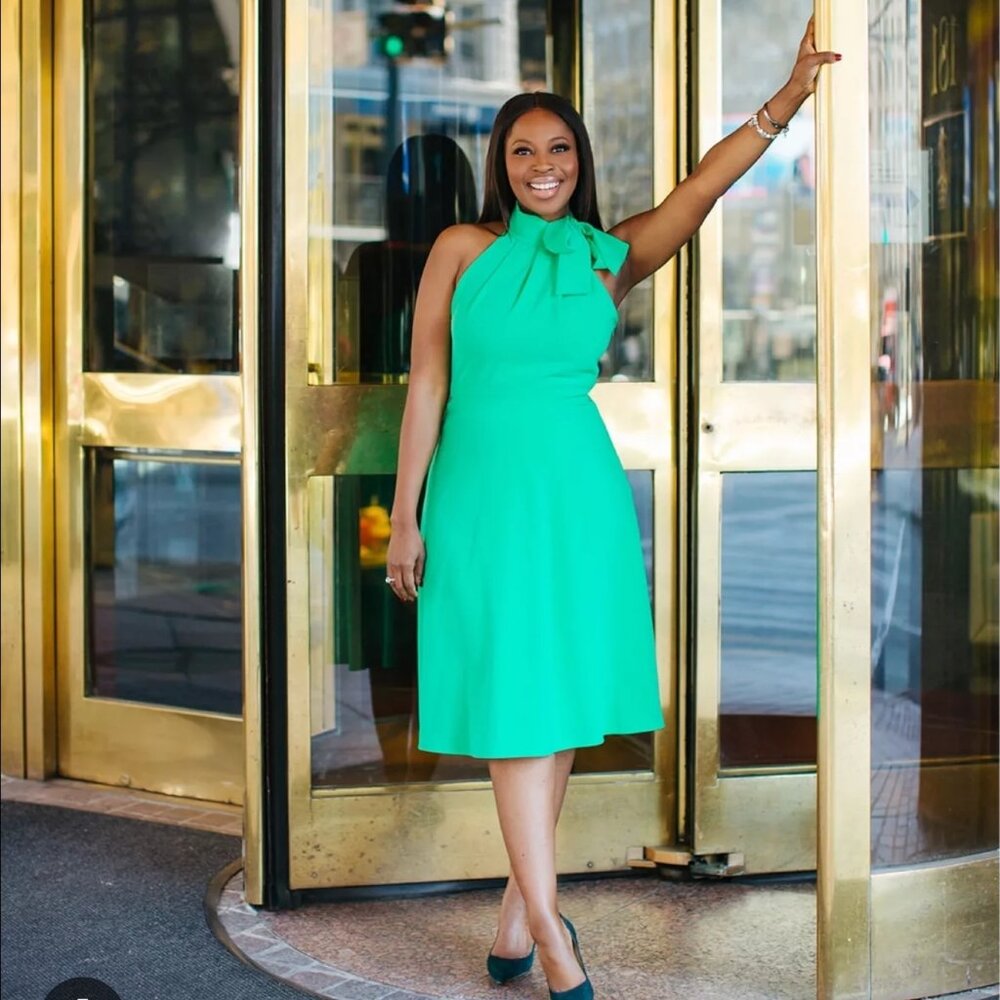 Black Halo Rent the Runway Green Audrey Midi Dress